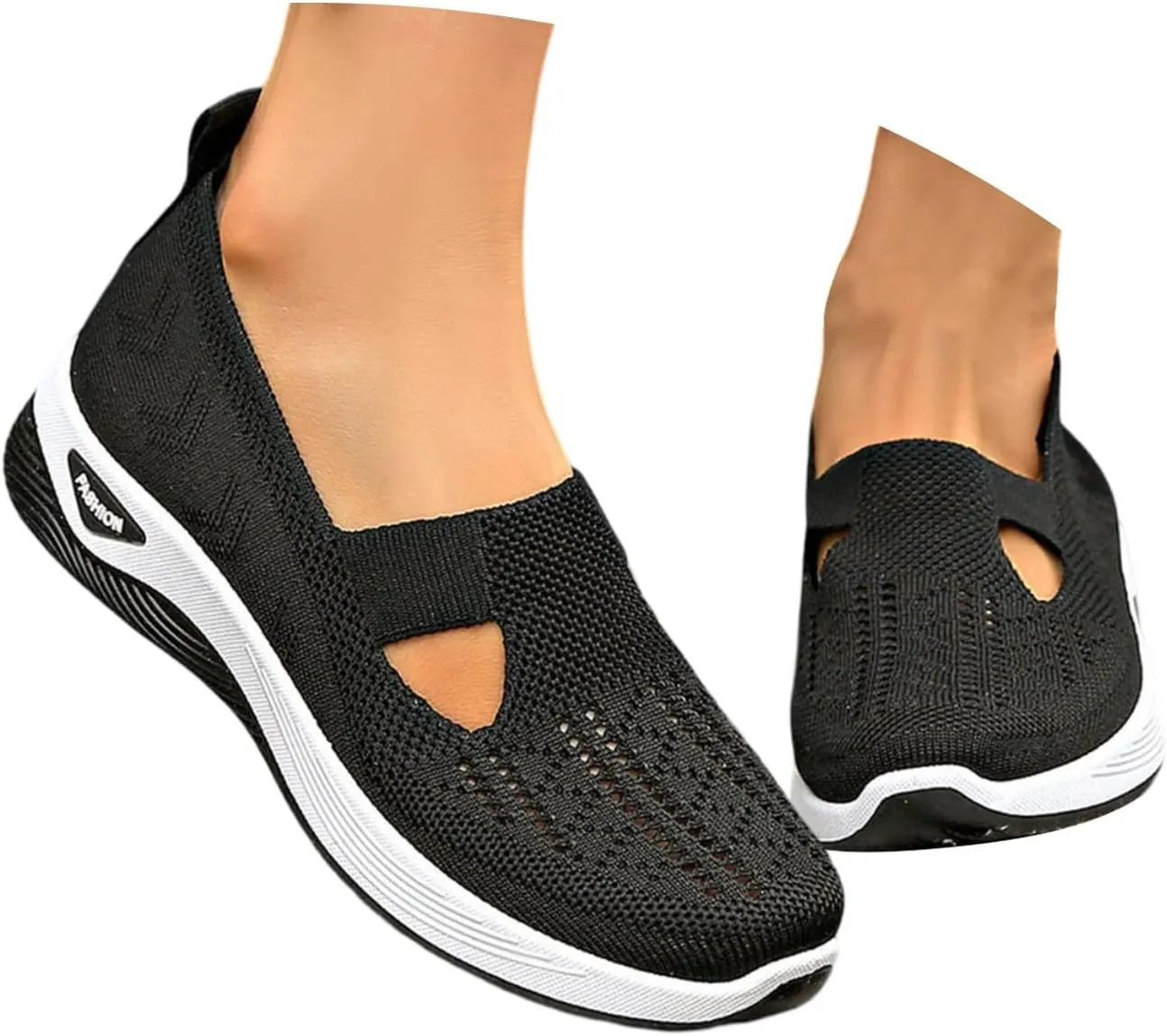 Women's Orthopedic Shoes Woven Wide Arch Support Slip-On Orthowalk Sneakers Casual Breathable Soft Anti-Skid Sports Footwear