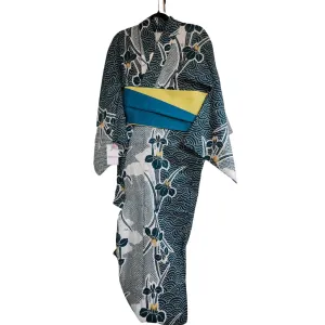 Women's Yukata - green and white