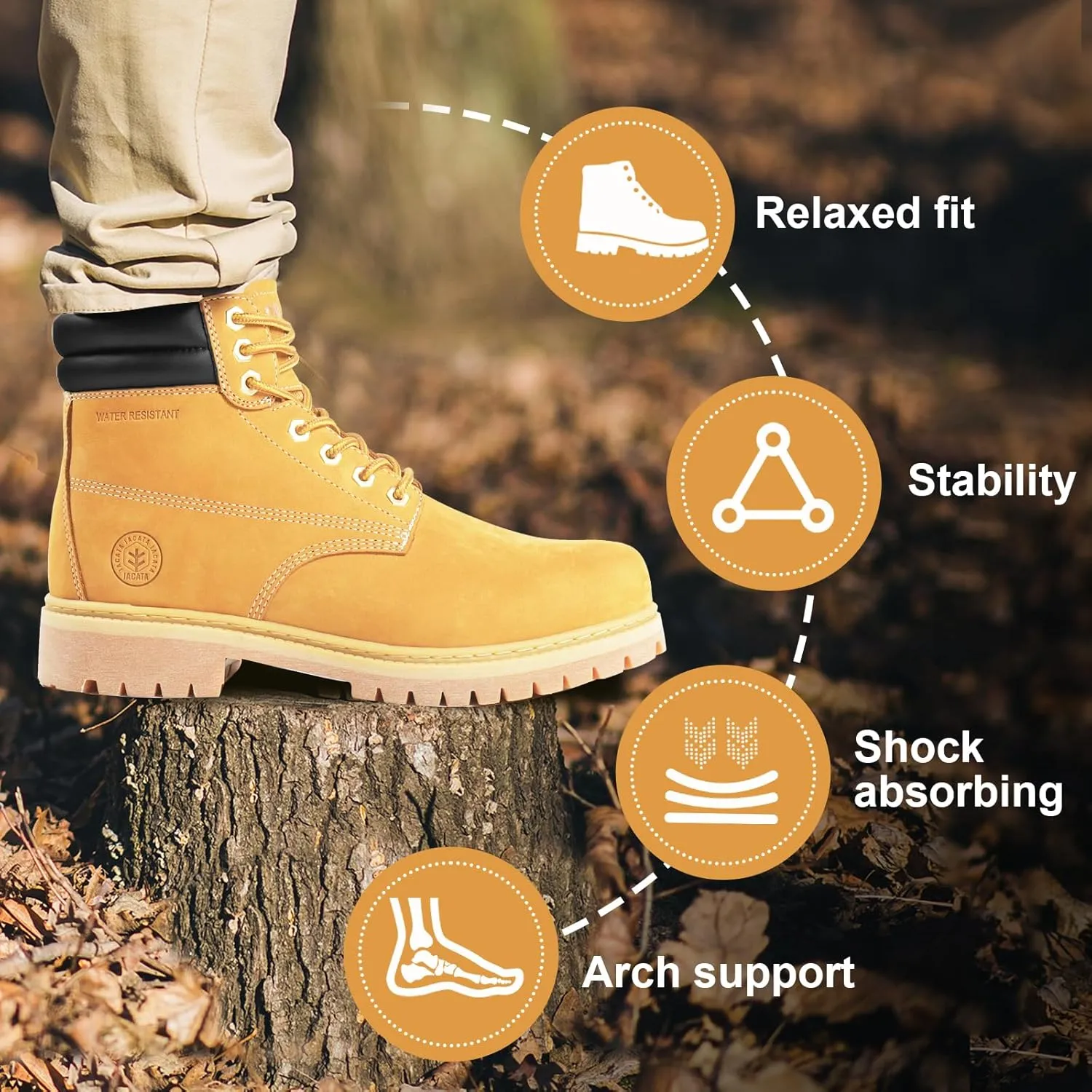 Work Boots for Men, 7 inch Soft/Steel Toe Boots, Safety Industrial Construction Work Shoes, Waterproof, Non-Slip, Puncture-Proof, Static Control, Breathable, Quick Dry