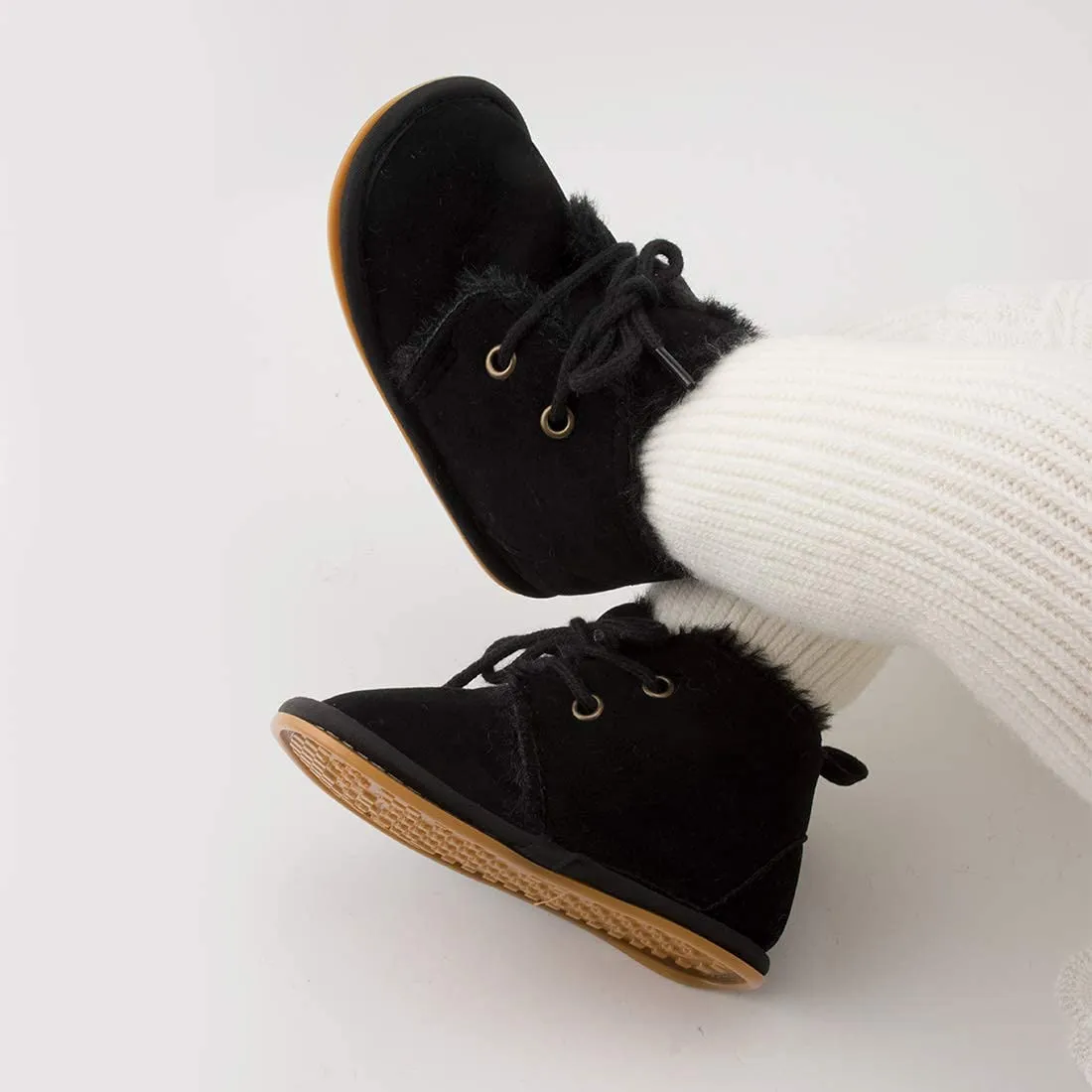Zoolar Cozy Fur Non-Slip Warm Booties 6-12 Months Baby Boys Girls Toddler First Walker Outdoor Winter Shoes